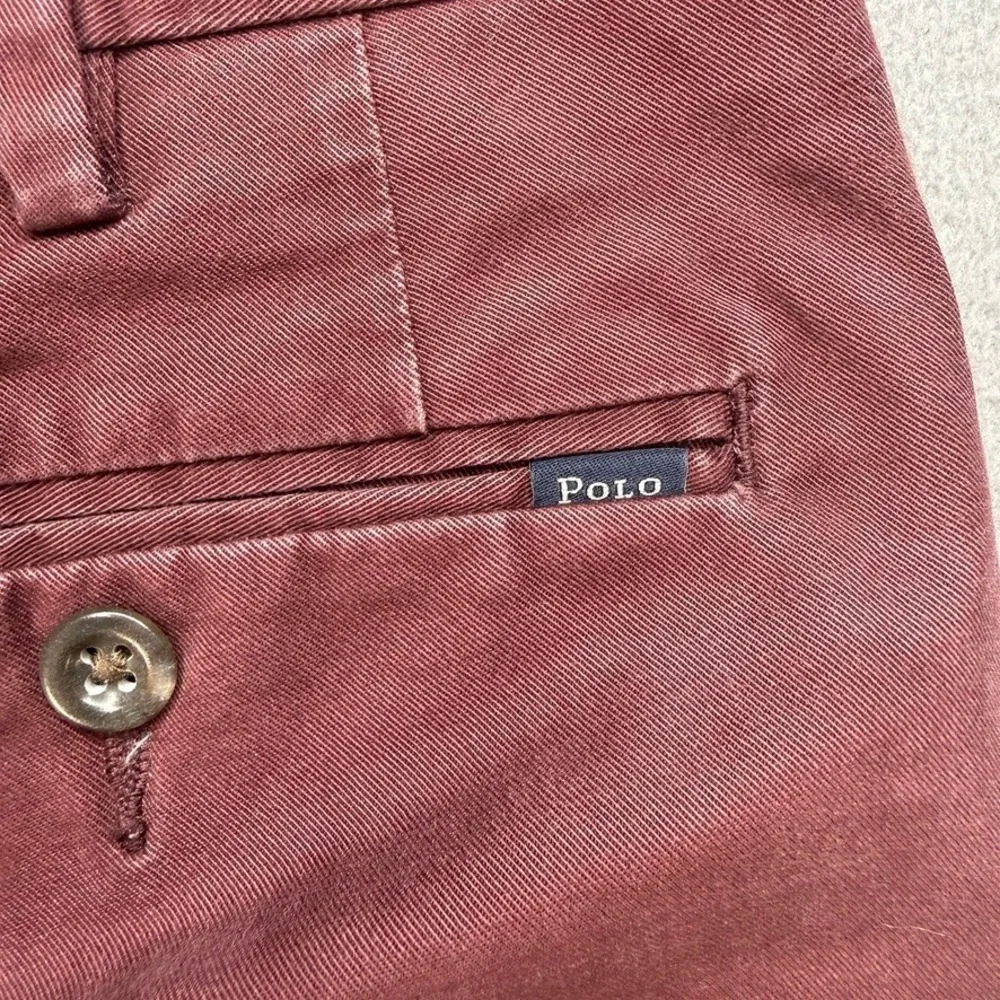 Polo Ralph Lauren Pants Chino Stretch Slim Fit 32 (FIT 32x28) Burgundy Preppy